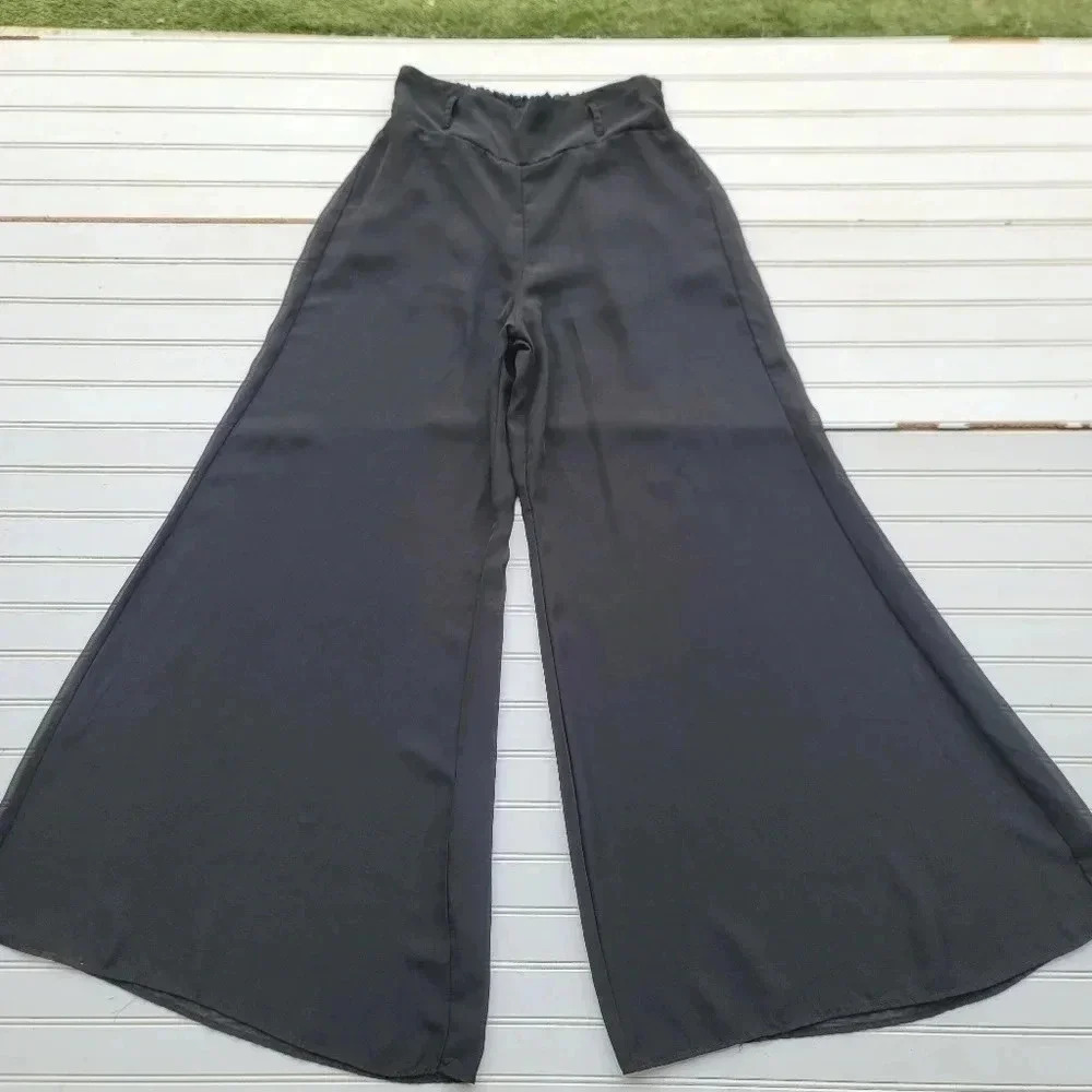 Myth Myth Sheer Lighweight Pullover Pants Womens Wide Leg Side Zip Sz L